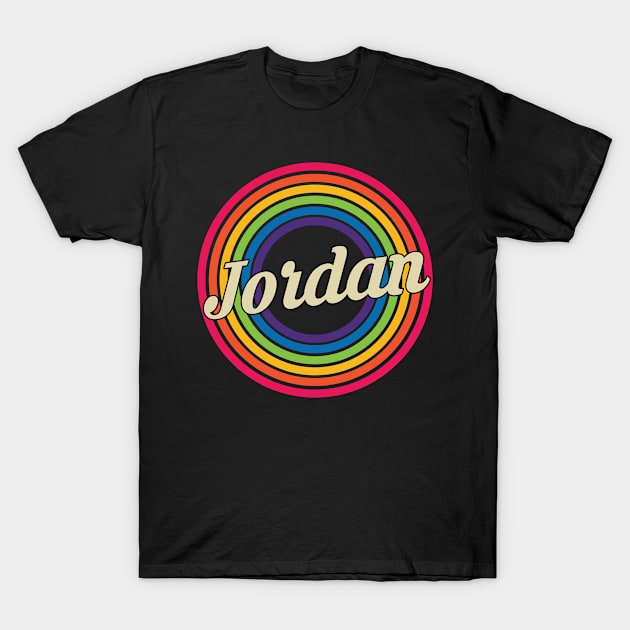 Jordan - Retro Rainbow Style T-Shirt by MaydenArt